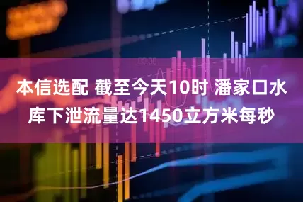 本信选配 截至今天10时 潘家口水库下泄流量达1450立方米每秒